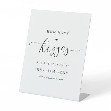 How Many Kisses Game Elegant Simple Pedestal Sign