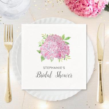 Bridal Shower Hydrangea Pink Floral Napkins