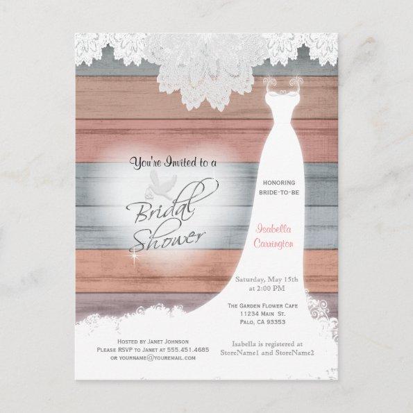 Bridal Shower in a Colorful Beach Wood Design Invitation PostInvitations