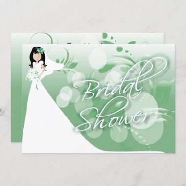 Bridal Shower in a Pretty Mint Green and White Invitations