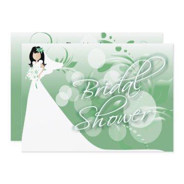 Bridal Shower in a Pretty Mint Green and White Invitations