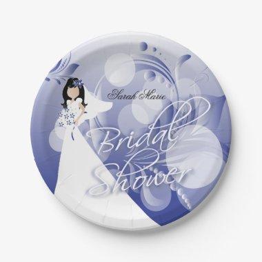 Bridal Shower in a Pretty Navy Blue and White Paper Plates
