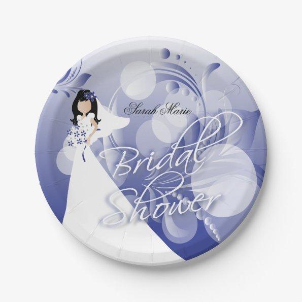 Bridal Shower in a Pretty Navy Blue and White Paper Plates
