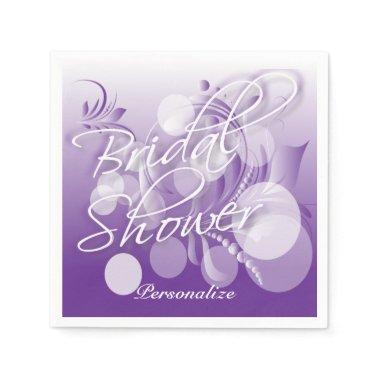 Bridal Shower in a Pretty Purple And White Paper Napkins