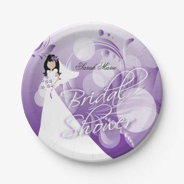 Bridal Shower in a Pretty Purple and White Paper Plates