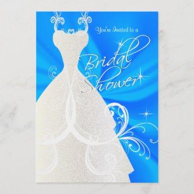 Bridal Shower in Baby Blue Satin Invitations