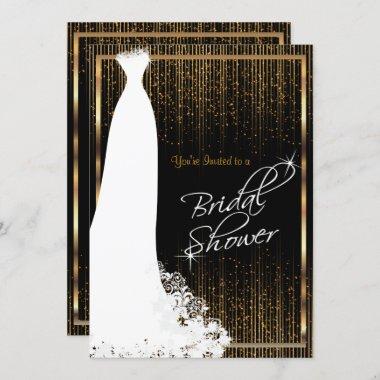 Bridal Shower in Black & Gold Invitations