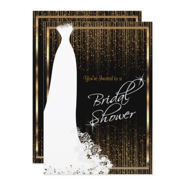 Bridal Shower in Black & Gold Invitations