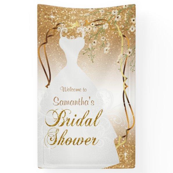 Bridal Shower in Gold Glitter Banner