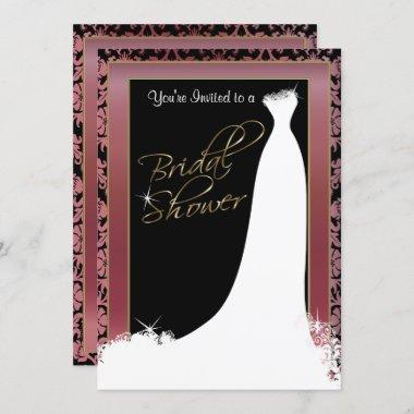 Bridal Shower in Metallic Gold & Rose Invitations