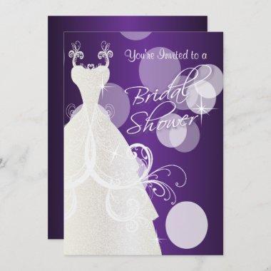 Bridal Shower in Metallic Purple Invitations