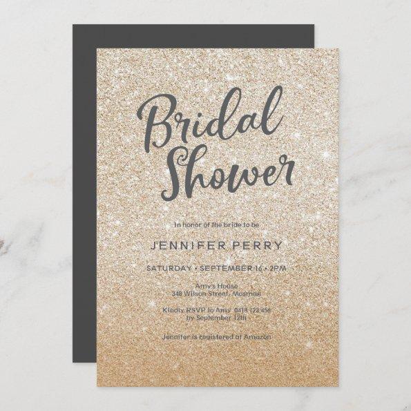 Bridal Shower Invitations - Gold glitter