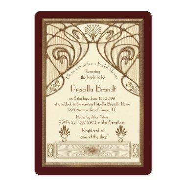 Bridal Shower Invitations,great Gatsby ivory red Invitations