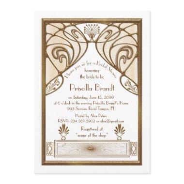 Bridal Shower Invitations,great Gatsby white Gold Invitations