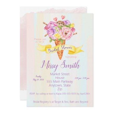 Bridal Shower Invitations, Ice Cream Theme Invitations