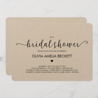 Bridal Shower Invitations - Kraft