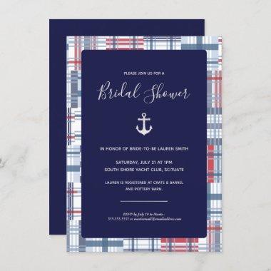 Bridal Shower Invitations, Nautical, Preppy, Navy Invitations