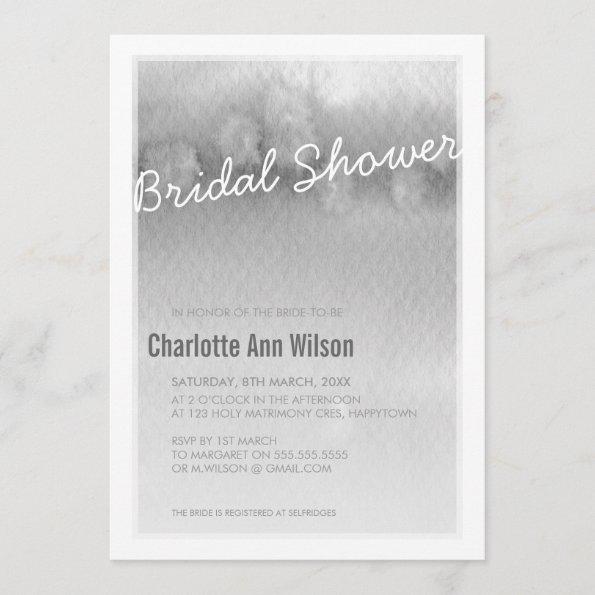 BRIDAL SHOWER Invitations : ombre watercolor grey