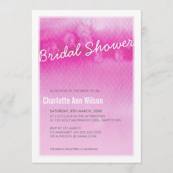 BRIDAL SHOWER Invitations : ombre watercolor pink