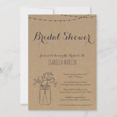 Bridal Shower Invitations on Kraft Background