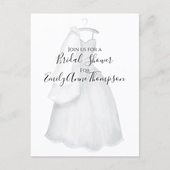 Bridal Shower Invitation Pretty Simple Elegant PostInvitations