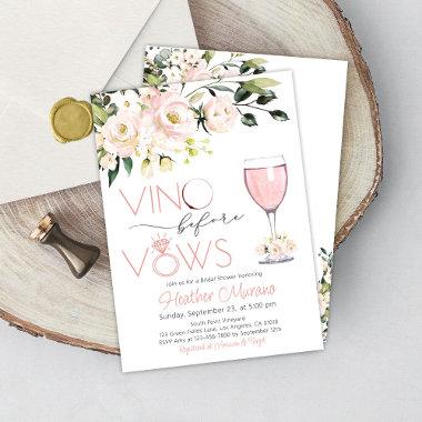 Bridal Shower Invitations RoseGold Vino before Vows