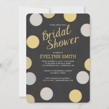Bridal Shower Invitations | Silver Gold Chalkboard