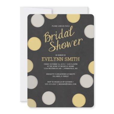 Bridal Shower Invitations | Silver Gold Chalkboard