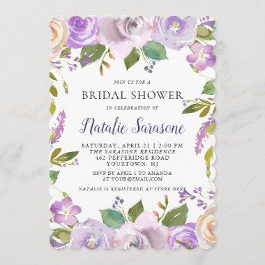 Bridal Shower Invitations Spring Floral Watercolor