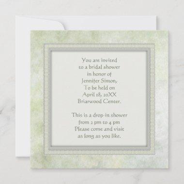 bridal shower Invitations watercolor in green tones