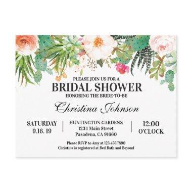 Bridal Shower Invitation with succulents, cactus PostInvitations