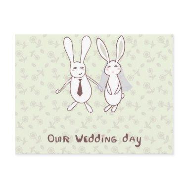 Bridal shower Invitations with two cute rabbits in