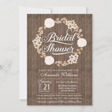 Bridal Shower Invitations - Wood Wreath Natural