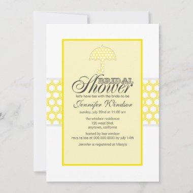 Bridal Shower Invitations Canary Yellow And Gray