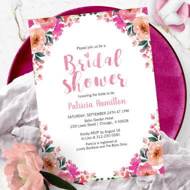 Bridal Shower Invitations Sublime Pink Floral