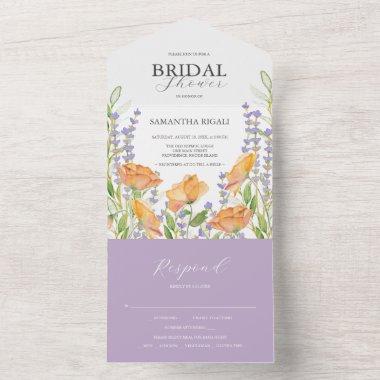 Bridal Shower Invitations Watercolor Wildflowers