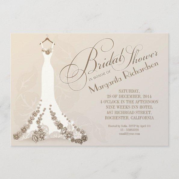 bridal shower invitations with wedding dress