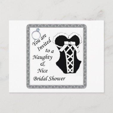 bridal Shower invite - Naughty & Nice black & whit