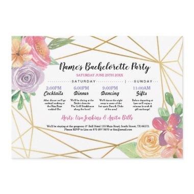 Itinerary Bachelorette Gold Frame