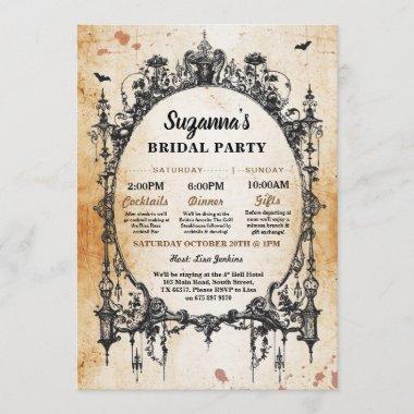 Bridal Shower Itinerary Bachelorette Gothic Frame Invitations