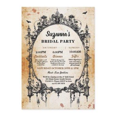 Bridal Shower Itinerary Bachelorette Gothic Frame Invitations