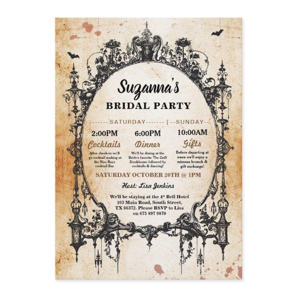 Itinerary Bachelorette Gothic Frame