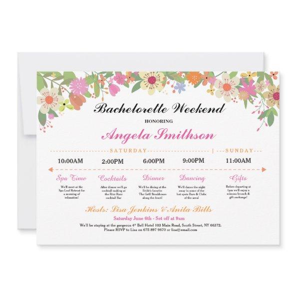 Itinerary Bachelorette Schedule