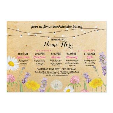 Itinerary Bachelorette Wild Flowers