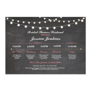 Bridal Shower Itinerary Chalk Pink Bachelorette Program