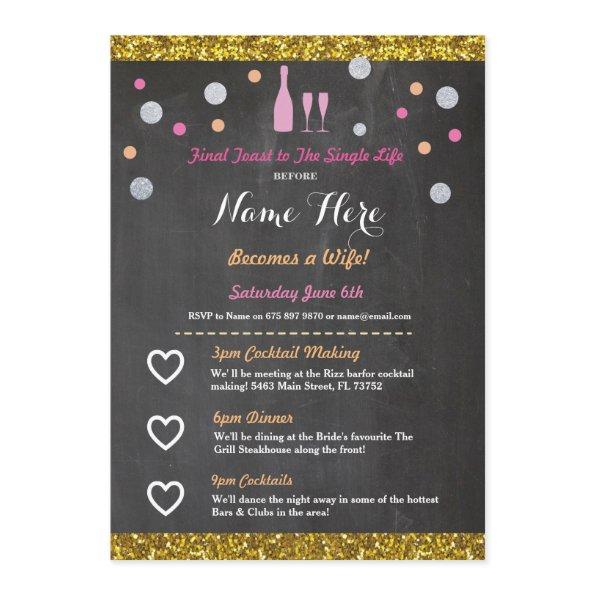 Itinerary Champagne Bachelorette Program