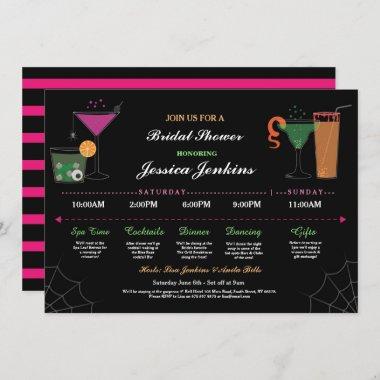 Bridal Shower Itinerary Cocktail Halloween Invite