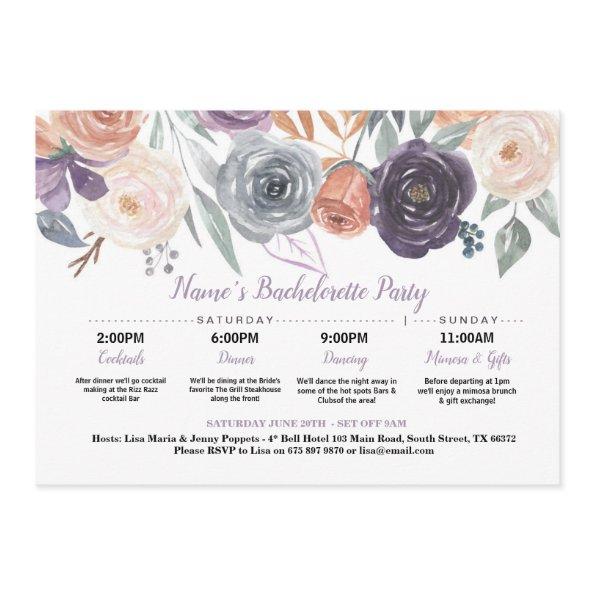Itinerary Fall Peach Purple Cream