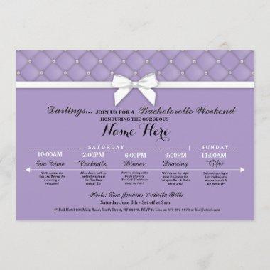 Bridal Shower Itinerary Lilac Bachelorette Invite