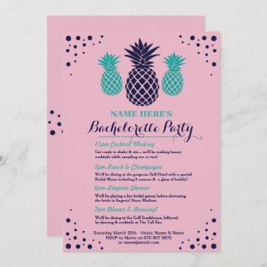 Bridal Shower Itinerary Pineapple Aloha Invite